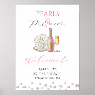 Affiche Perles et Fête des mariées rose Prosecco
