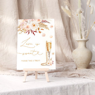 Affiche Perles & Prosecco Floral L'amour est doux