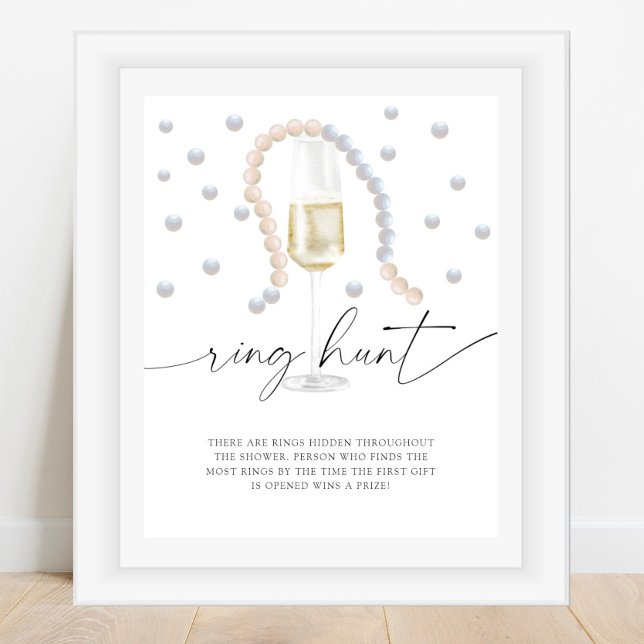 Affiche Perles & Prosecco - jeu de chasse à l'anneau pour  (Créateur téléchargé)