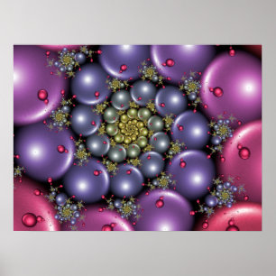 Affiche Perles roses et violettes