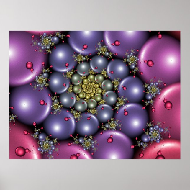 Affiche Perles roses et violettes (Devant)