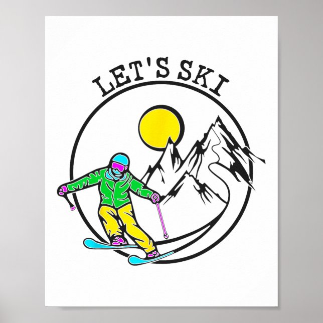 Affiche Permet Ski Cool Ski Stuff Pour Hommes Drôle Ski Sn (Devant)