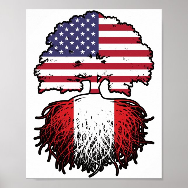Affiche Pérou Amérique péruvienne Etats-Unis drapeau des r (Devant)
