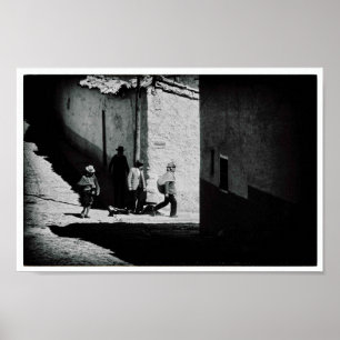 Affiche Pérou Des hommes marchent dans la rue