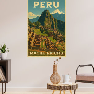 Affiche Pérou vintage Machu Picchu