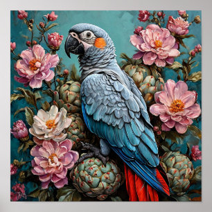 Affiche Perroquet cacatoès dans Tropical Vibes