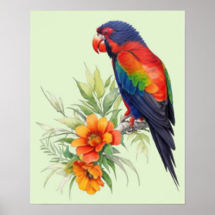 Affiche Perroquet coloré