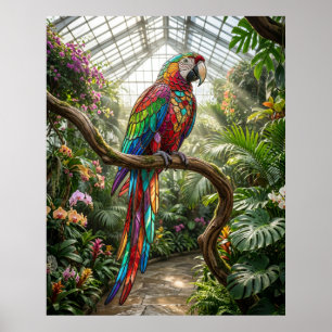 Affiche Perroquet de verre Jungle Rayonnement