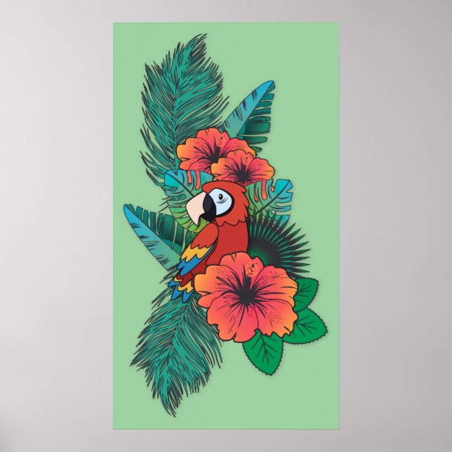 Affiche Perroquet tropical (Devant)