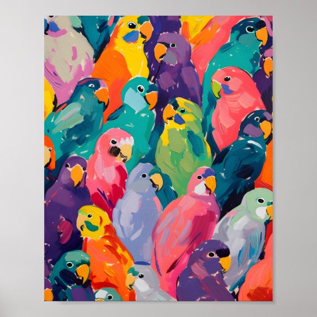 Affiche Perroquets Néon 🦜 (Devant)