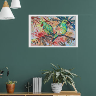 Affiche Perroquets Tropicaux