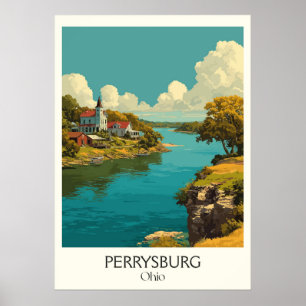 Affiche Perrysburg Ohio Historic River Town Fort Meigs Art