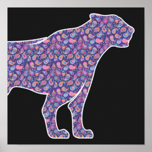 Affiche Persian Iranian Near East Paisley Panther Leopard