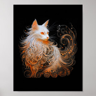 Affiche Persiens orange Chat Long Cheveux mignon Kitten Lo