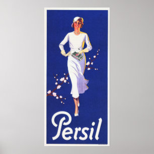 Affiche PERSIL Blanc allemand détergent au savon Ancienne