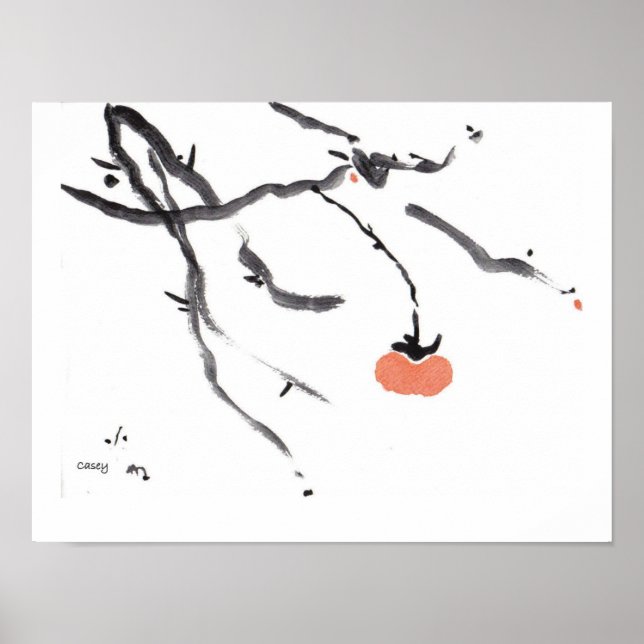 Affiche Persimmon et Branches Art Print (Devant)
