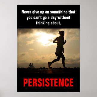 Affiche Persistance à courir entraînement fitness Motivati