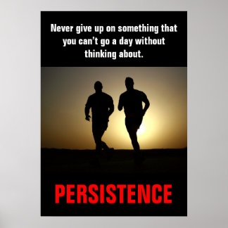 Affiche Persistance à courir entraînement fitness Motivati