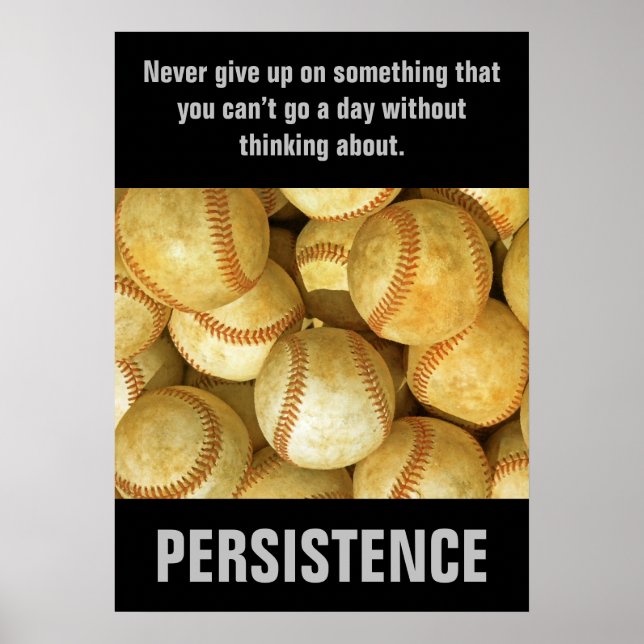 Affiche Persistance Baseball Inspiration Motivation (Devant)