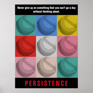 Affiche Persistance Baseball Inspiration Motivation