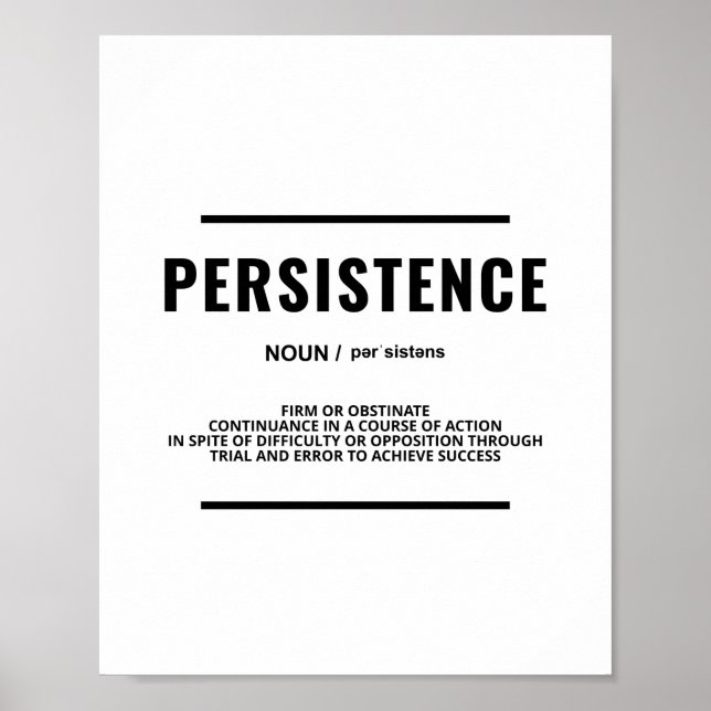 Affiche Persistance | Devis motivationnel (Devant)