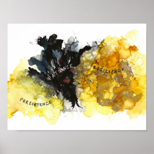 Affiche Persistance, patience et résilience 13 x 10 pouces