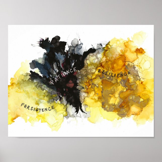 Affiche Persistance, patience et résilience 13 x 10 pouces (Devant)