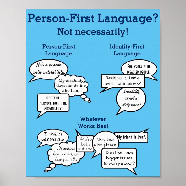 Affiche Person First Identity First Comments Print (Devant)