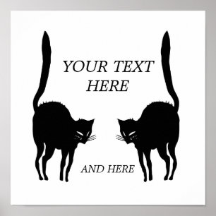 Affiche Personalisable two black cats image