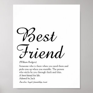 Affiche Personalised Your Best Friend Definition Script