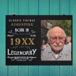 Affiche Personalized 40th Birthday<br><div class="desc">Say Happy 40th Birthday. Add your name,  year and photograph to this personalized birthday poster. A wonderful custom black birthday design with white and gold vintage style typography. More gifts and party supplies available with the "Legendary" design in the store.</div>