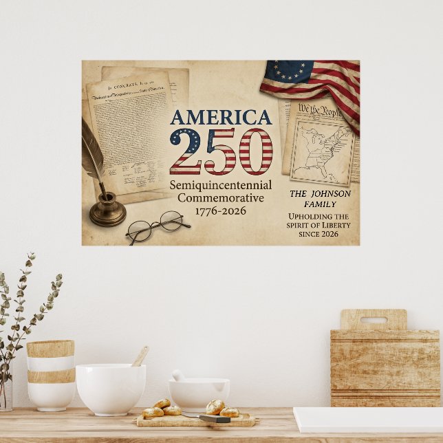 Affiche Personalized America 250 Years Family Heritage (Cuisine)