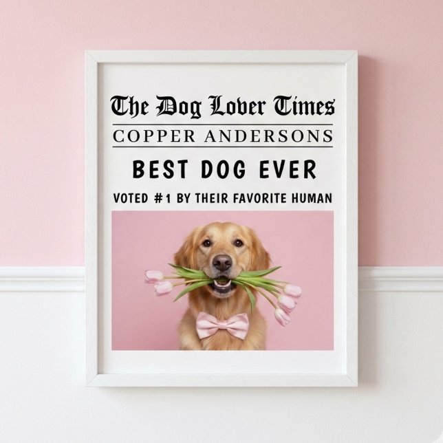Affiche Personalized “Best Dog Ever” Newspaper (Créateur téléchargé)