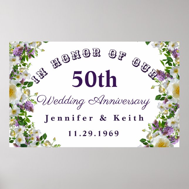 Affiche Personalized Couples 50th Wedding Anniversary (Devant)