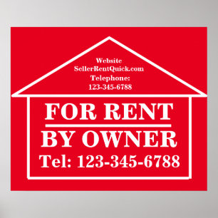Affiche Personalized FOR RENT BY OWNER Real Estate