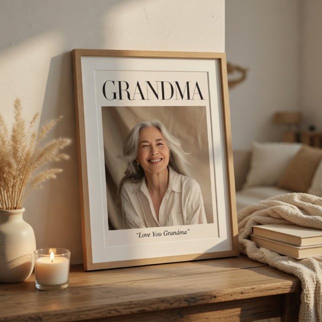 Affiche Personalized Grandma Photo | Love You Grandma (Créateur téléchargé)