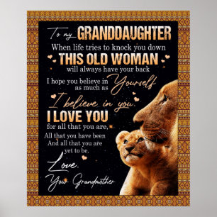 Affiche Personalized Letter To My Granddaughter From Grand