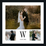 Affiche Personalized Monogram 3 Photo Collage<br><div class="desc">Modern and elegant design printed Personalized Monogram 3 Photo Collage Print Poster that can be customized with your text. Check out the Graphic Art Design store for other products that match this design!</div>