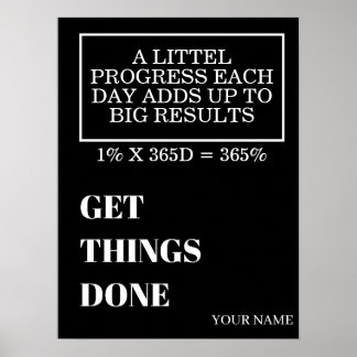 AFFICHE PERSONALIZED NAME MODERN MINIMAL GET THINGS DONE 