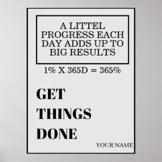 AFFICHE PERSONALIZED NAME MODERN MINIMAL GET THINGS DONE 
