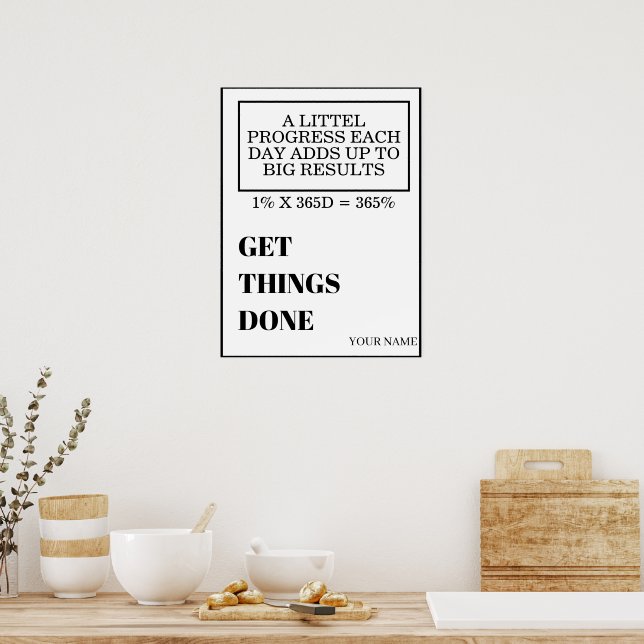 AFFICHE PERSONALIZED NAME MODERN MINIMAL GET THINGS DONE  (Cuisine)