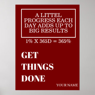 AFFICHE PERSONALIZED NAME MODERN MINIMAL GET THINGS DONE 