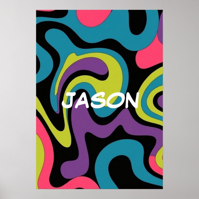 Affiche Personalized Neon Abstract Pattern — Retro Design (Devant)