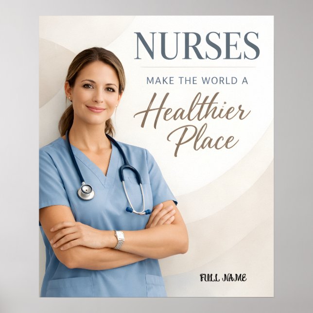 Affiche Personalized Nurse "Healthier World" Appreciation  (Devant)