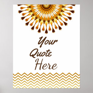 Affiche Personalized Quote Gold Vintage Lotus Flower
