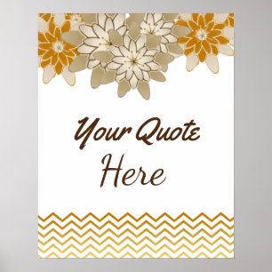 Affiche Personalized Quote Wedding Gold Birthday Flowers
