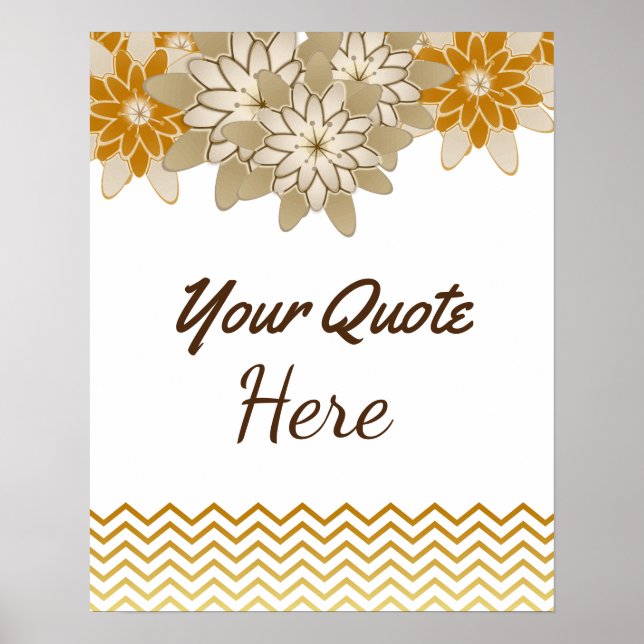 Affiche Personalized Quote Wedding Gold Birthday Flowers (Devant)