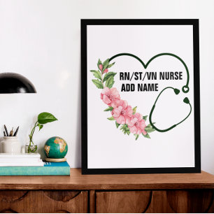 Affiche Personalized Student-Registered-Veteran Nurse Name
