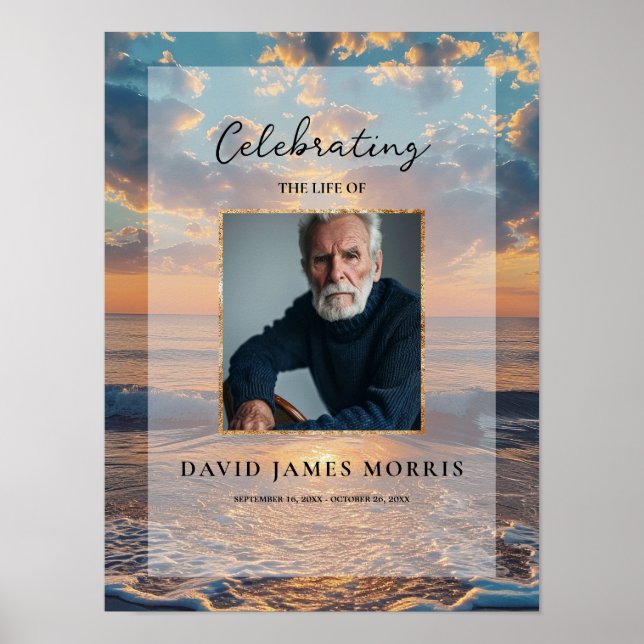 Affiche Personalized Sunset Funeral Welcome Sign (Devant)