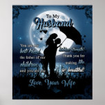 Affiche Personalized To My Husband Couple Under Moon<br><div class="desc">Personalized To My Husband,  Couple Under Moon Valentine Gifts,  Husband Birthday Gift,  Romantic Husband Gift,  Wedding Anniversary Blanket.  Offering gifts sooner or later does not matter,  it matters that you sincerely gave gifts !!</div>